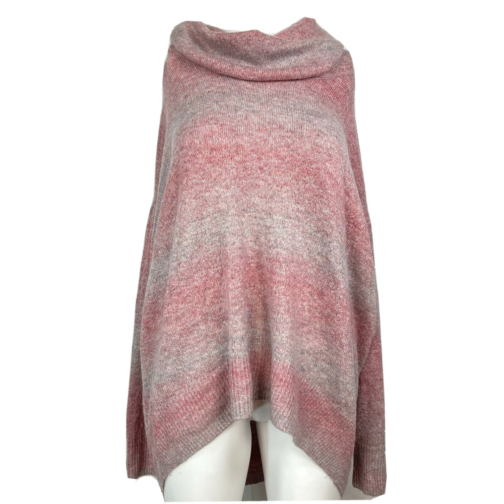 American Eagle Sweater Womens Sz M Pink Ombre Striped Pullover Cowl Neck
